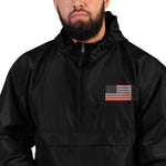 American Flag Embroidered Champion Packable Jacket