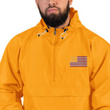 American Flag Embroidered Champion Packable Jacket