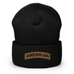 American Tab Cuffed Beanie Hat