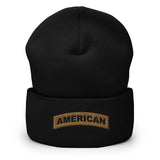 American Tab Cuffed Beanie Hat